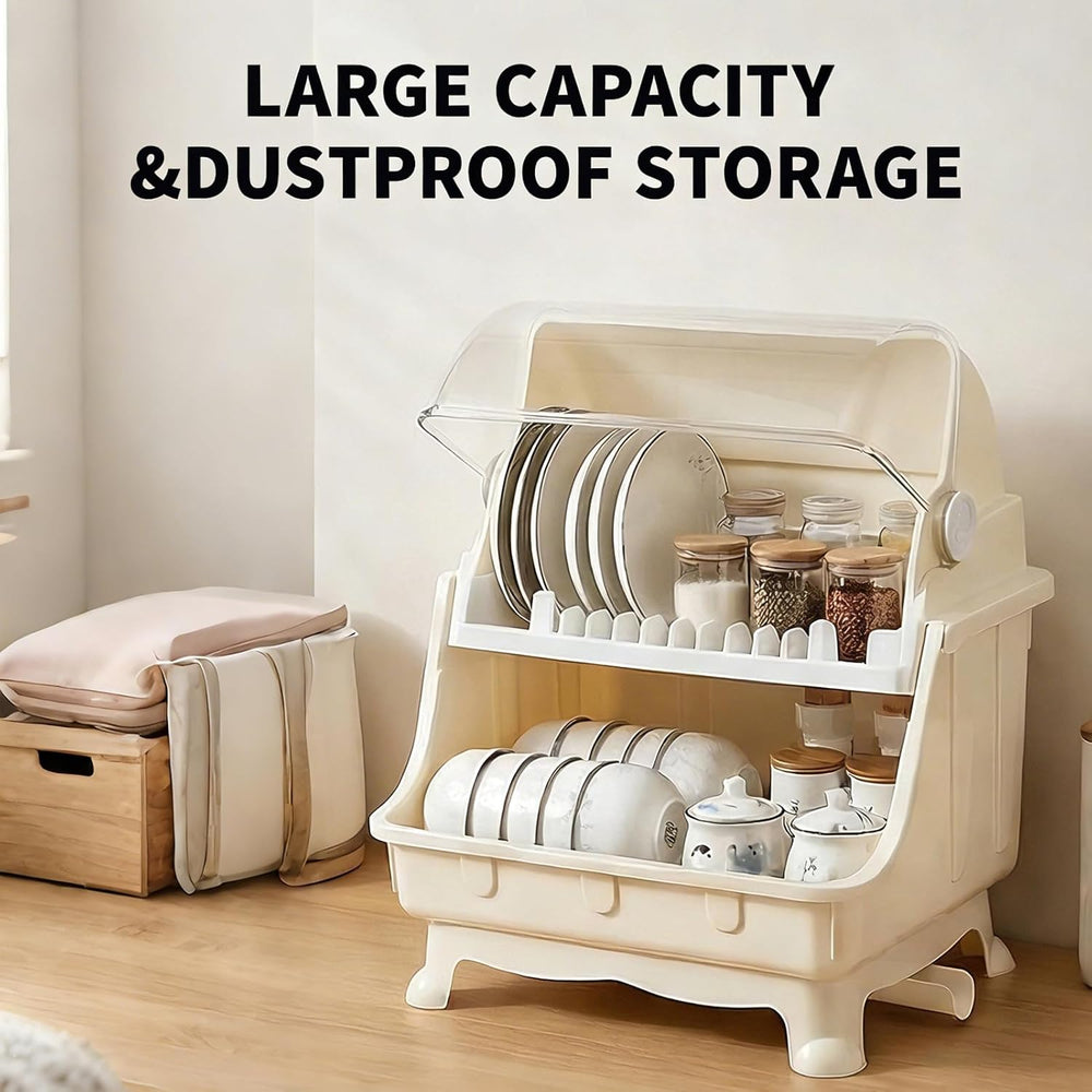 Pilipane Dish Drying Rack, Bottle Dryer Holder with Cover Lid and Removable D...