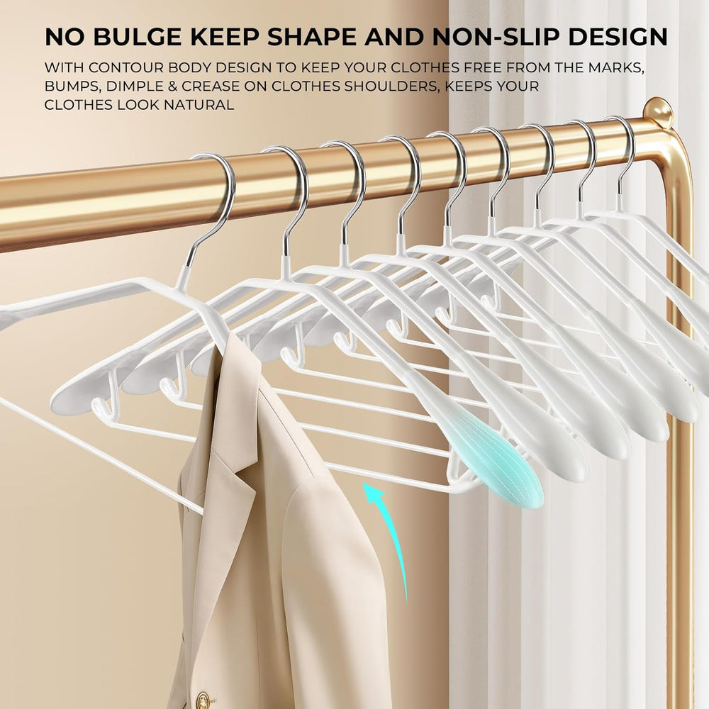 17.5 Inch Wide Shoulder Hangers for Sweater,Suit,20 Pack,White