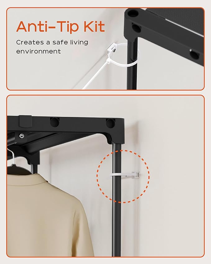 Clothes Rack, Portable Closet, 54.3 Inch Large Capacity Wardrobe Closet