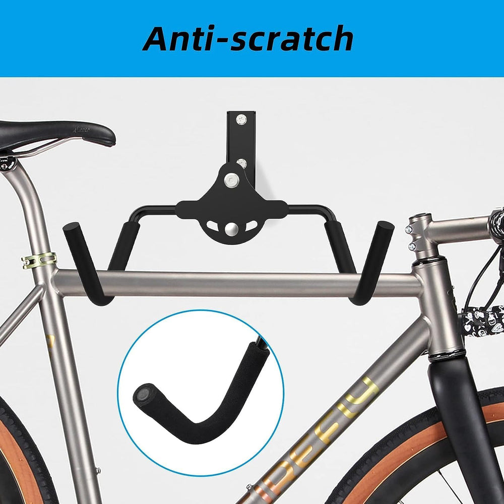 Foldable Bike Wall Mount Rack, Bicycle Rack Storage, Horizontal Bicycle Stora...