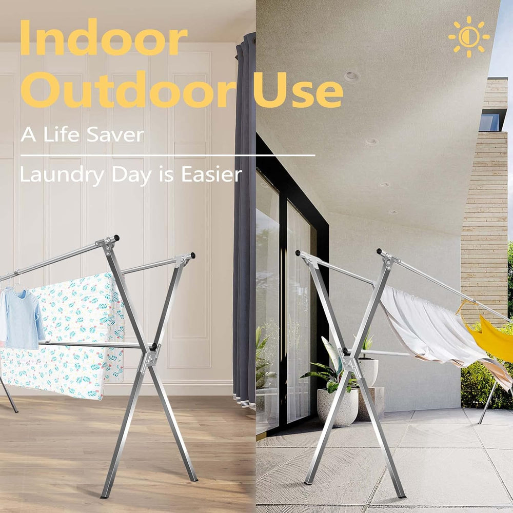 URYAN 63 Inches Clothes Drying Rack, Heavy Duty Stainless Steel Laundry Dryin...