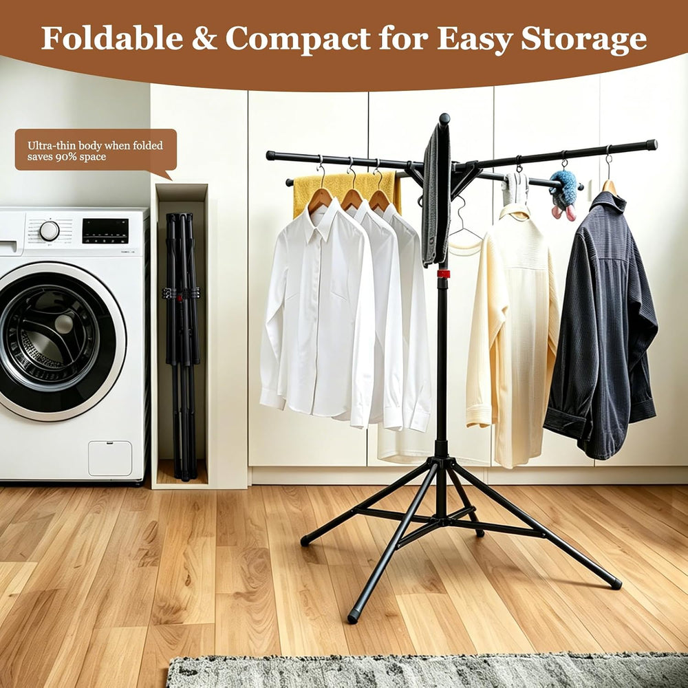 Adjustable Collapsible Umbrella Style Clothes Drying Rack, 4Legs6Telescopic A...