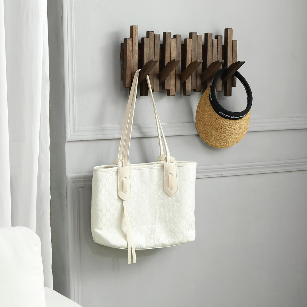 Natural Wood Wall Mounted Piano Coat Rack| Coat Rack Wall Mount| Flip Down Wa...