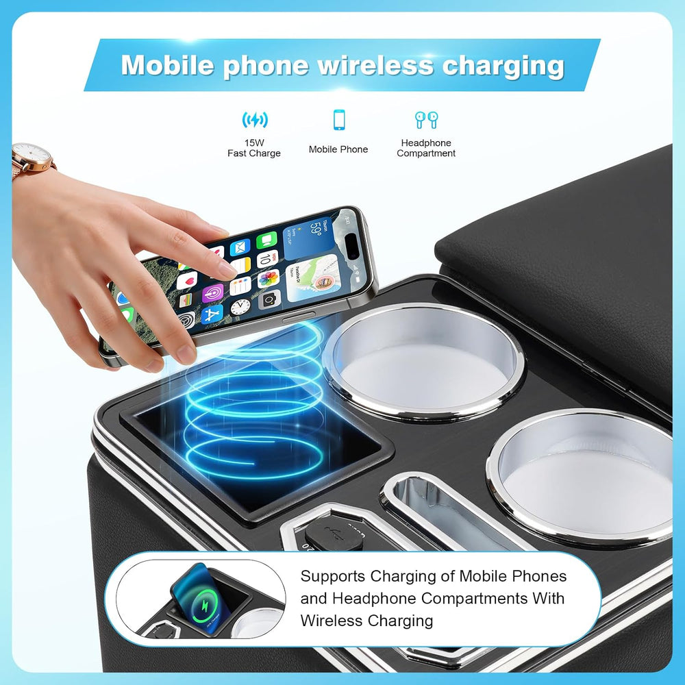 Center Console Universal with Wireless Fast Phone Charging