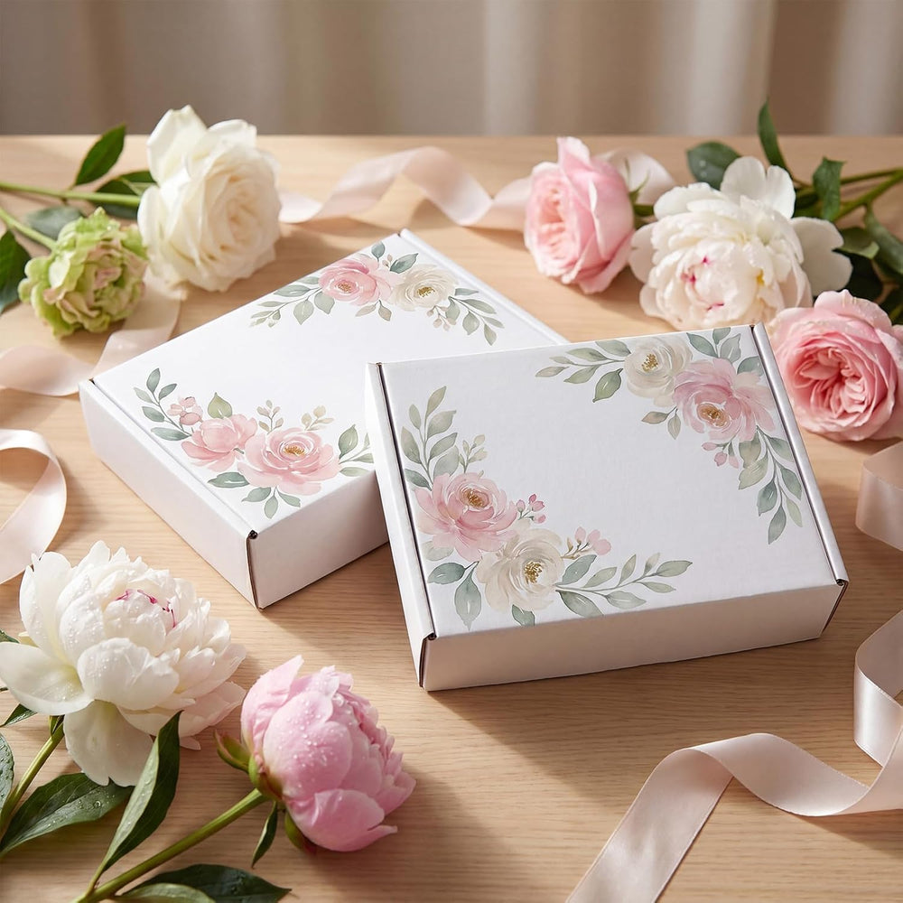 HORLIMER 9x6.5x2 inches Shipping Boxes Set of 50, White Corrugated Cardboard ...