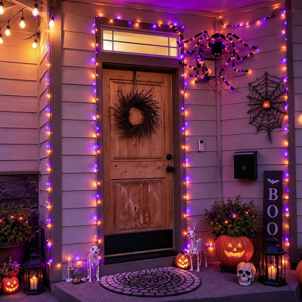 Halloween String Lights Orange and Purple 165ft 500 LED
