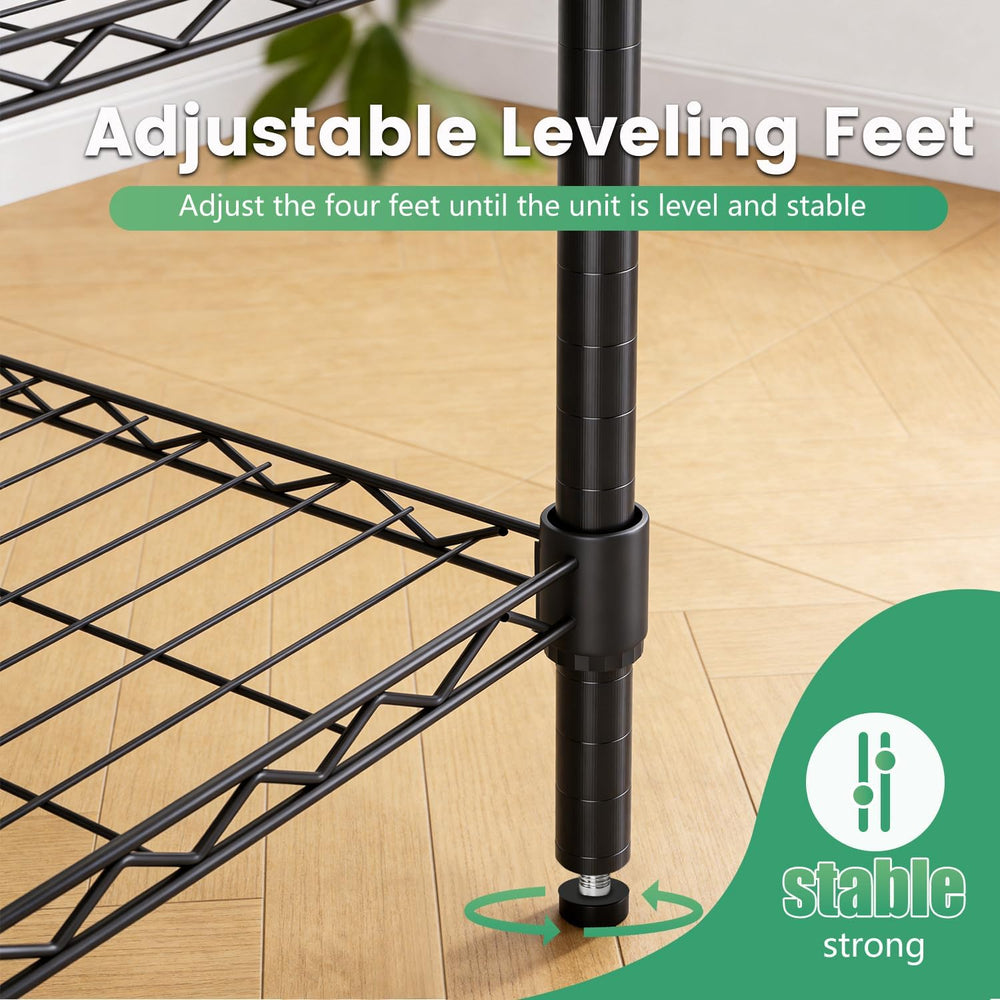 FDW | 4-Tier Wire Shelf | 36" x 14" x 54" | Black