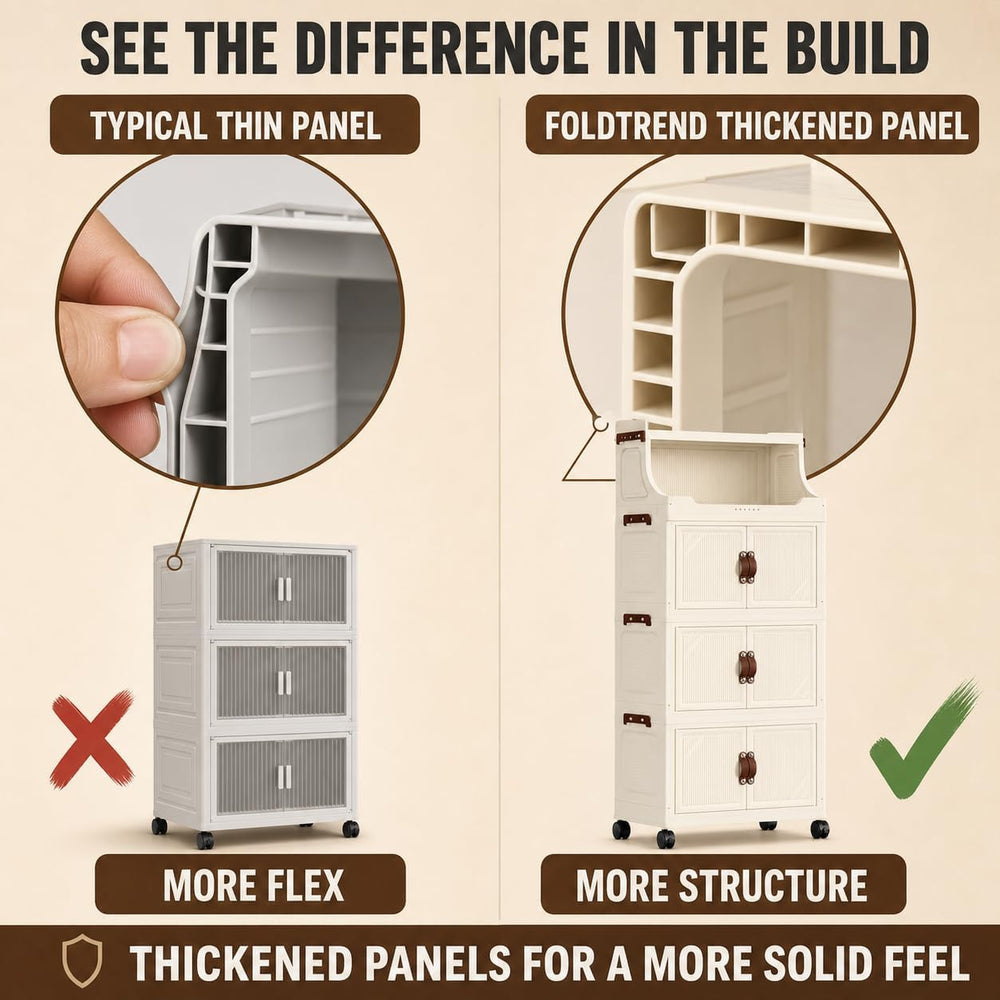 174QT Stackable Storage Bins with Top Lid and Wheels, 4 Tier Foldable Storage...