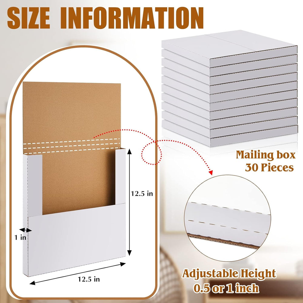 Tatuo 30 Pieces Vinyl Record Mailers 12.5" x 12.5" x 1" Record...