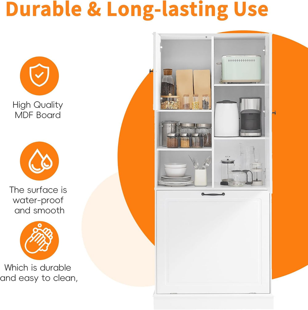 Bellemave 67.7” Tall Tilt-Out Laundry Cabinet Hamper, Large Pull Out Laundry ...