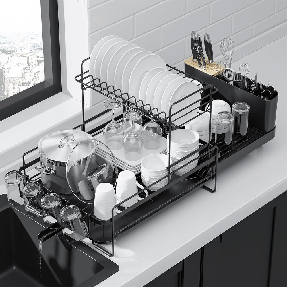 Kitsure Extendable Dish Drying Rack, 19.2"-26.7" L x 12.9" W, ...