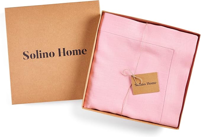 Solino Home Linen Tablecloth for Rectangle Tables 60 x 144 Inch - 100% Pure L...
