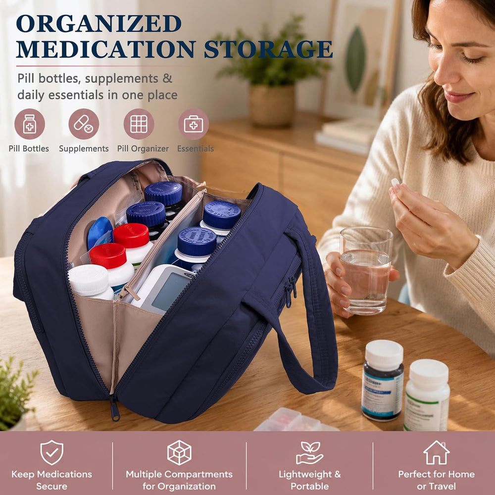 BAGSFY Medicine Kit for Dorm, Travel Medicine Bag with 2 Compartments