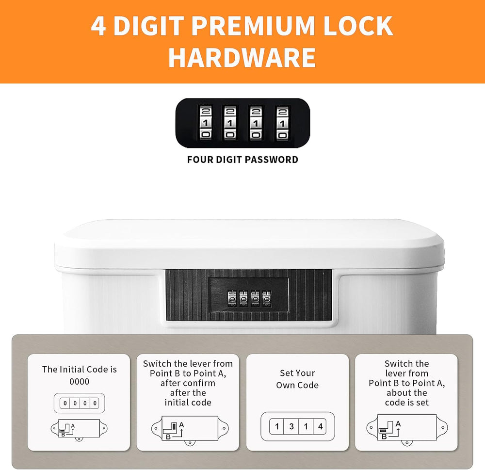 RUIAN Lockable Storage Container Bin, 2.3 Gallon Security Portable Combinatio...
