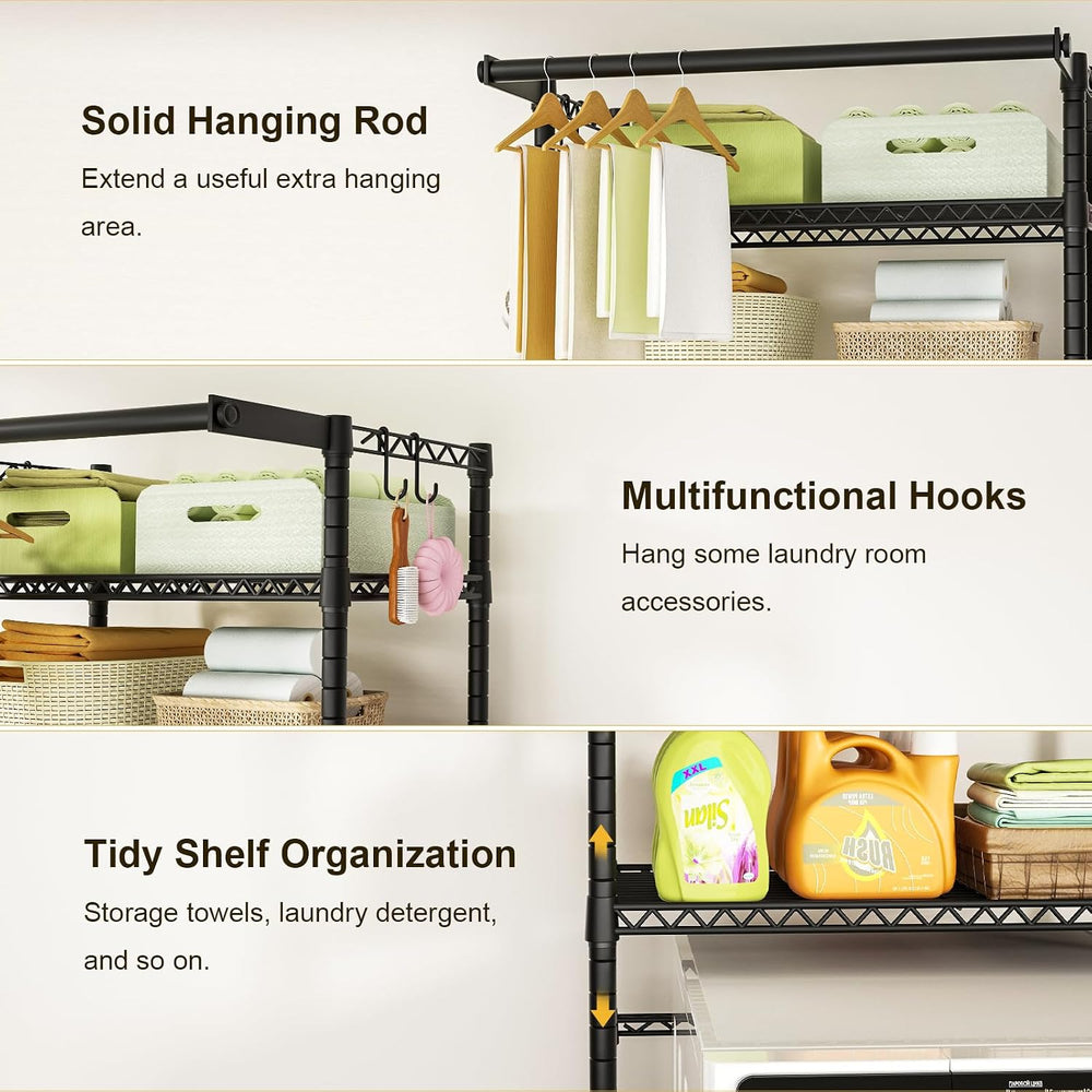 Ulif U11 Mini Over Washer and Dryer Shelves, 3 Tiers Laundry Room Storage and...