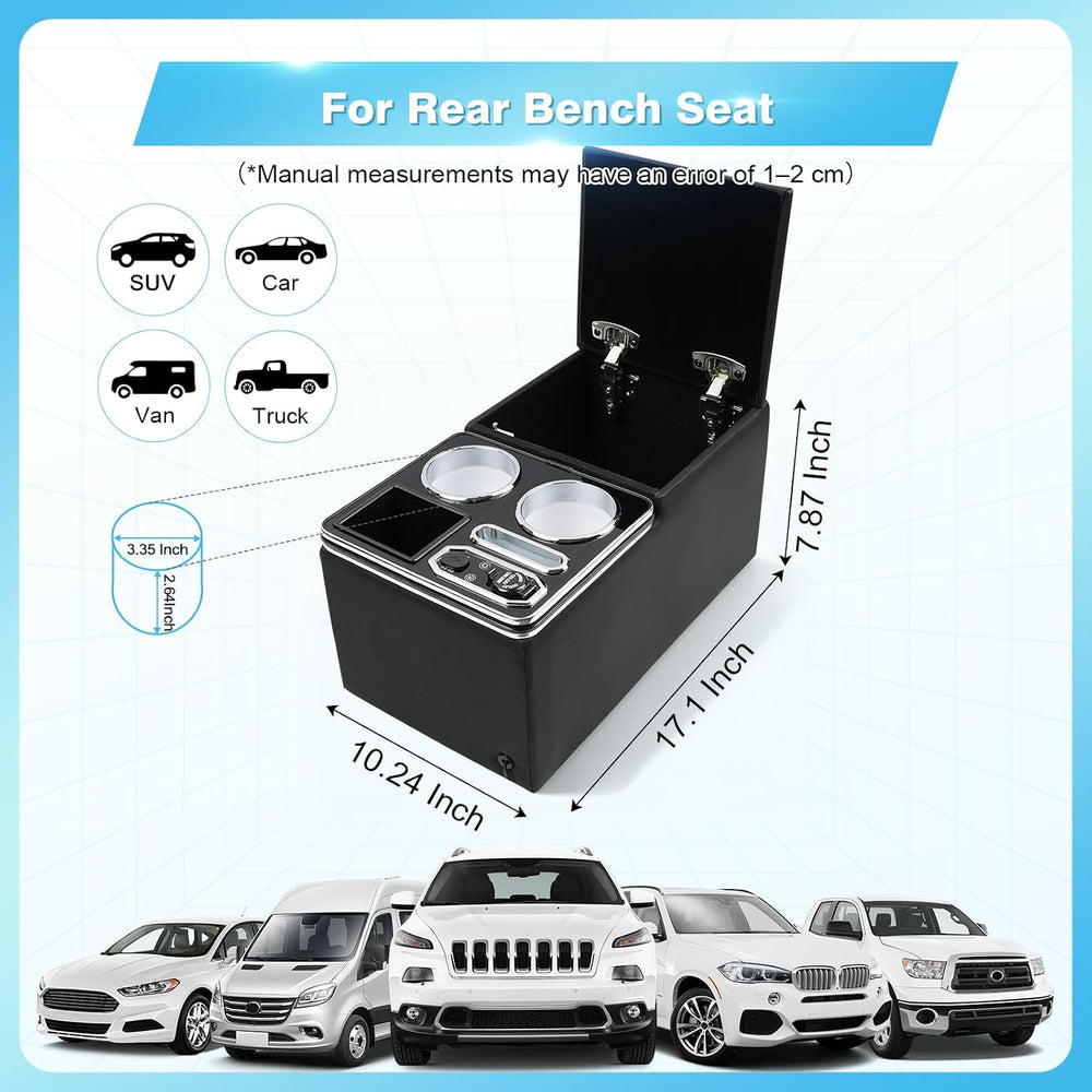 Center Console Universal with Wireless Fast Phone Charging