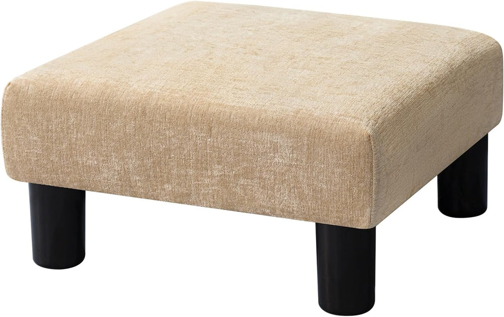 Joveco Small Foot Rest Stool Ottoman, 15" Fabric Square Footstool Uphols...
