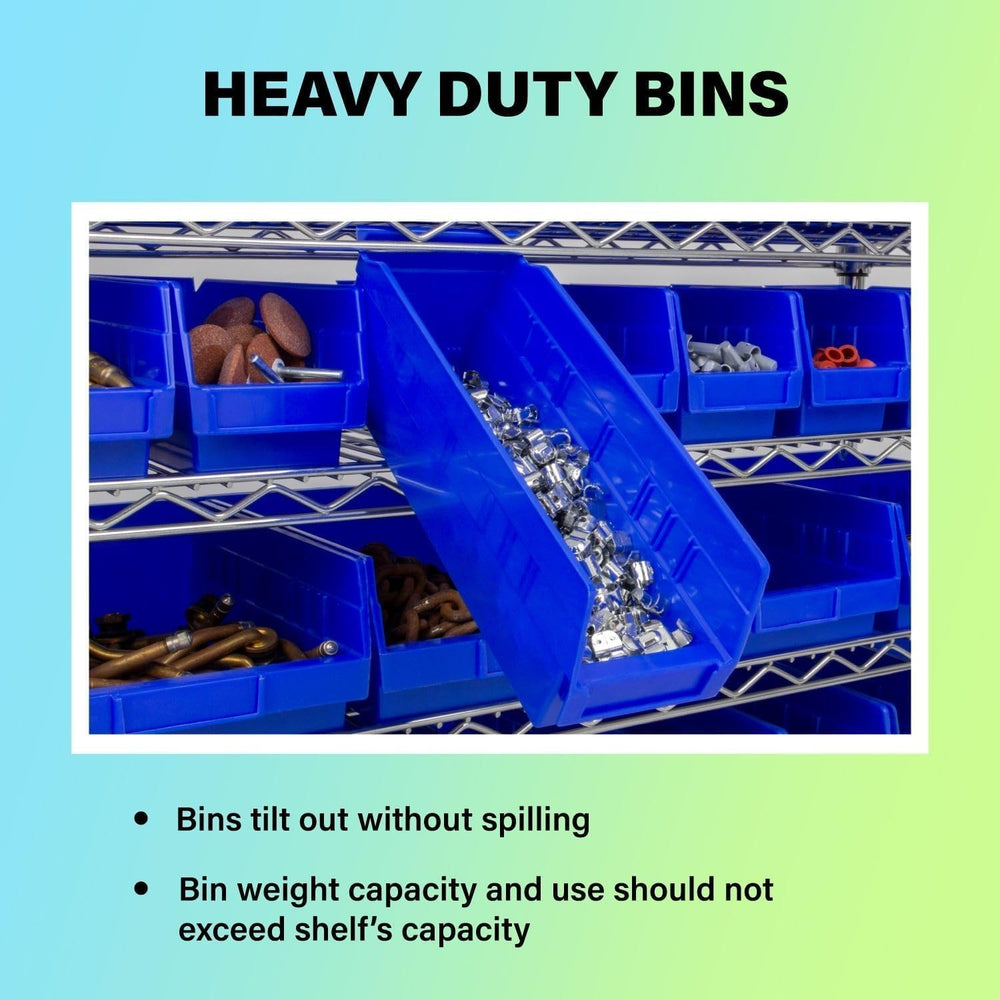 Akro-Mils 30184 Heavy Duty Plastic Shelf Bins, 24"x 8"x 4", Gr...