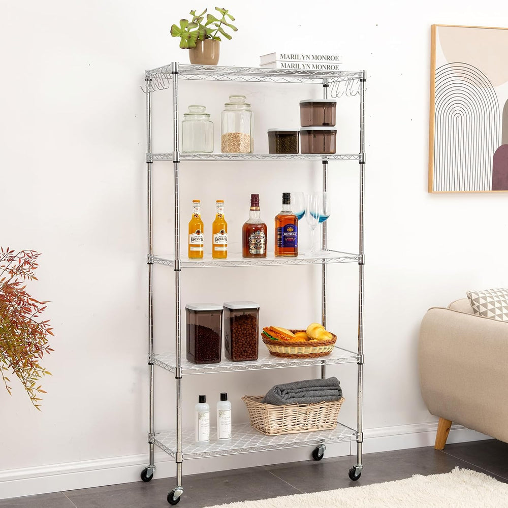 Poofzy Wire Shelf Liner 24" x 48", Set of 4 Gray