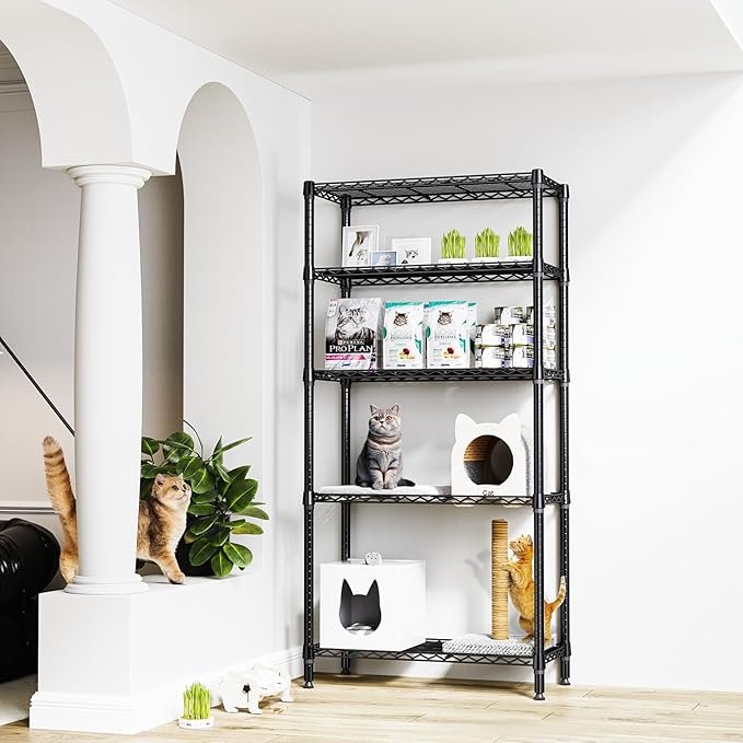 1250 lbs 5 Tier Shelf Metal Storage Shelves Shelving Wire Rack Heavy Duty