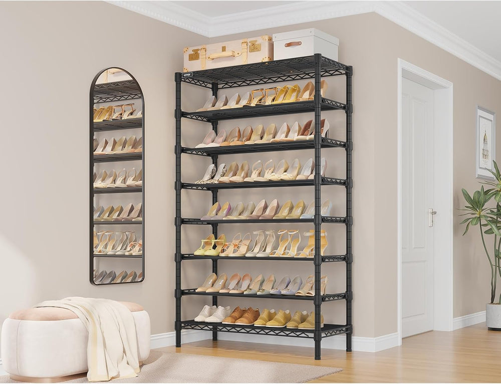 VIPEK S1 Plus 8-Tier Shoe Rack, Extra Wide Heavy Duty Shoe Organizer, Black