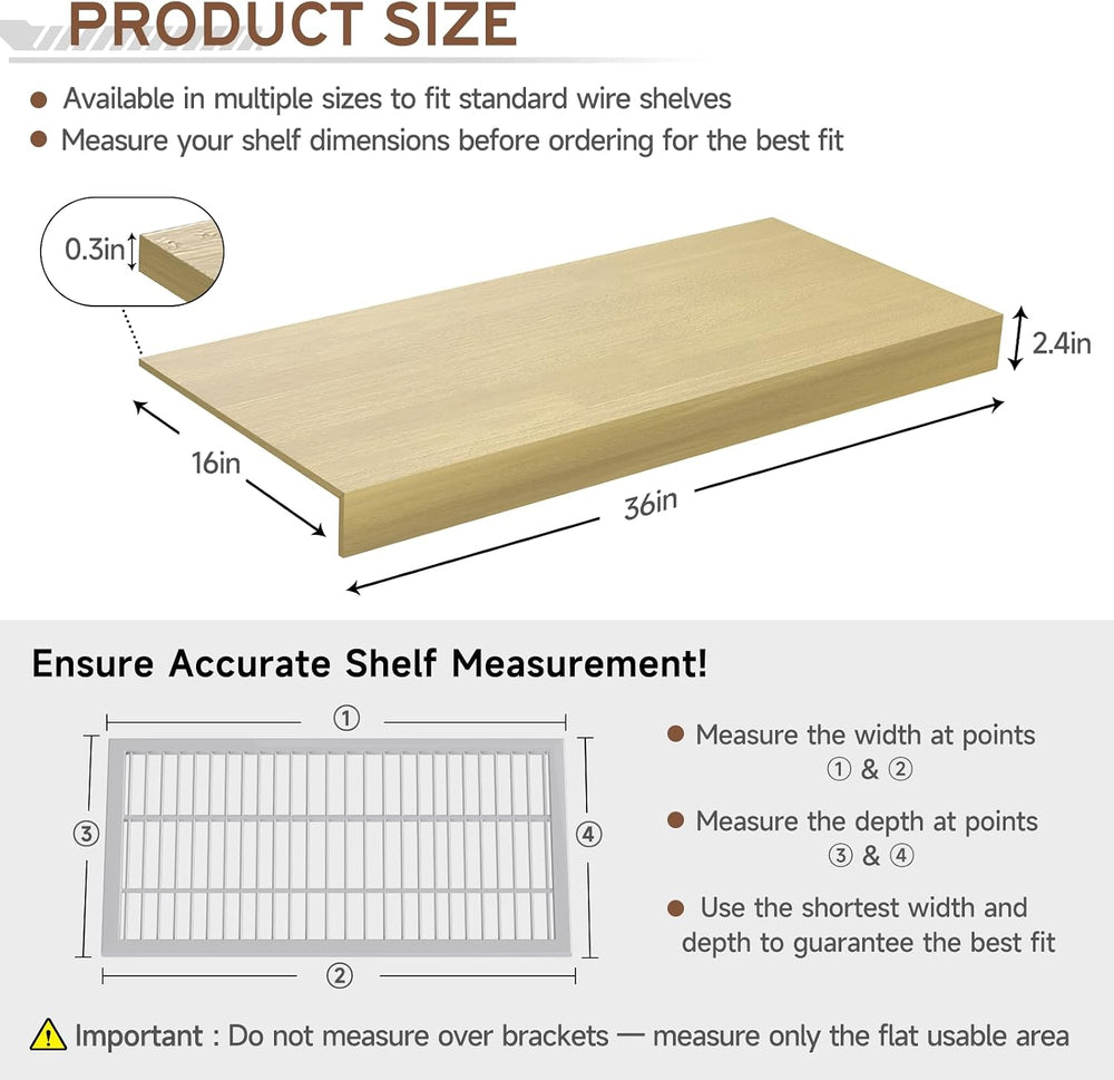 Wooden Wire Shelf Covers for Pantry & Closet – Wire Rack Covers for Shelv...
