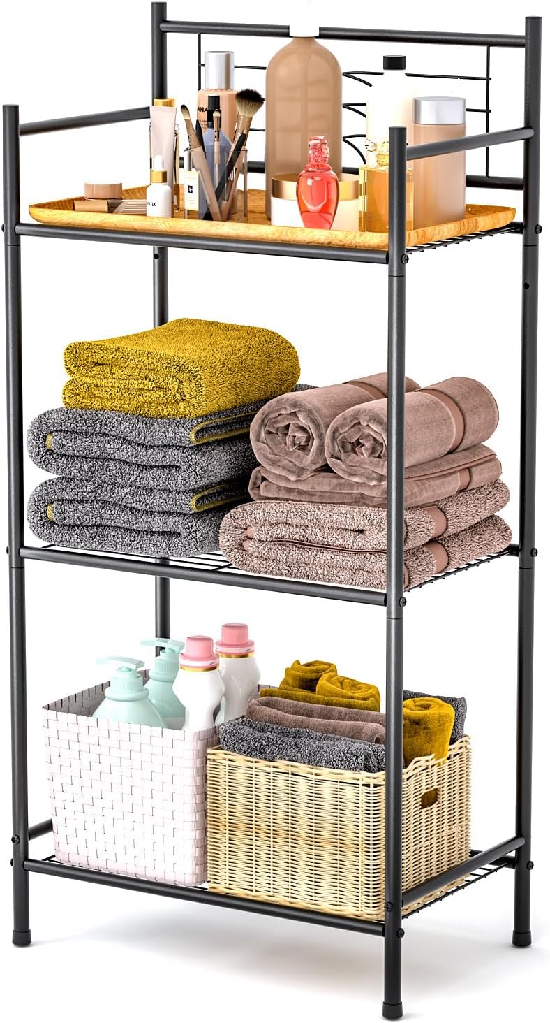 LEEDA 3-Tier Freestanding Multipurpose Storage Shelves Heavy Duty Metal Shelv...
