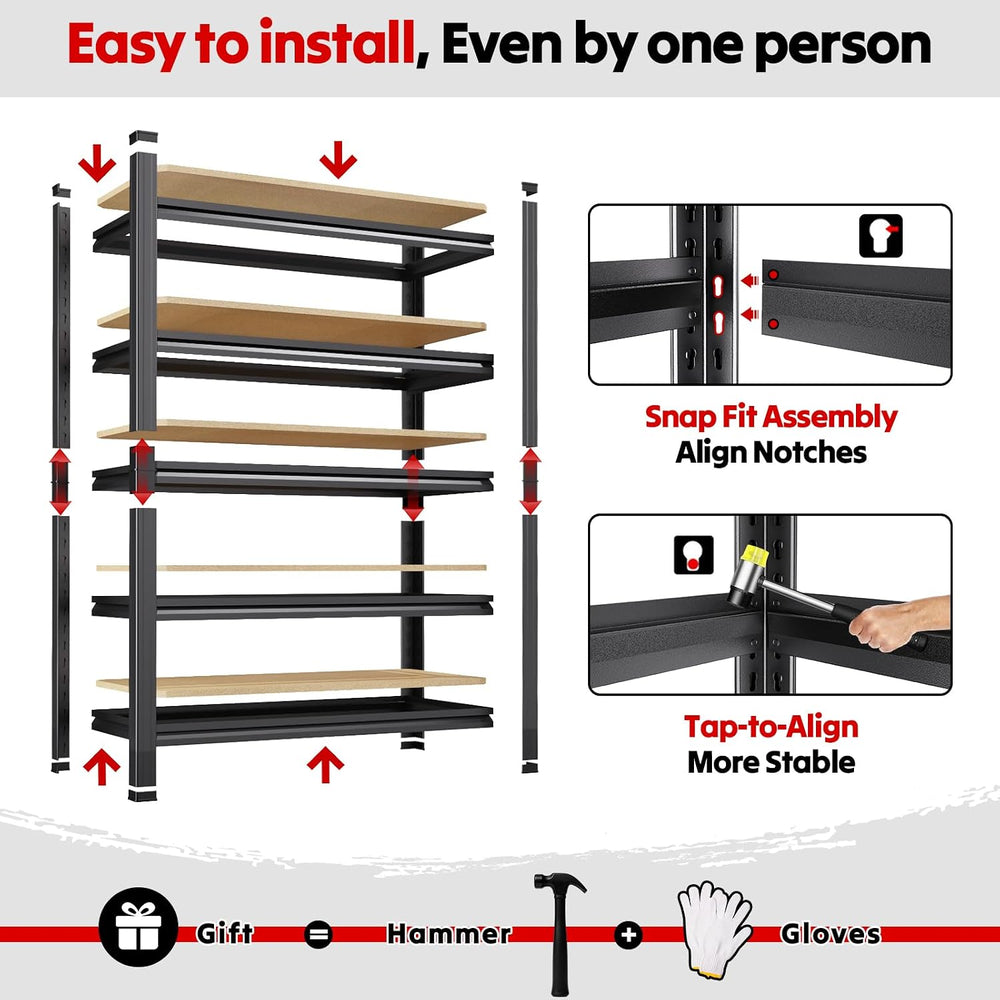 Storage shelves, Adjustable Garage Shelving,5-Tier Shelving Unit