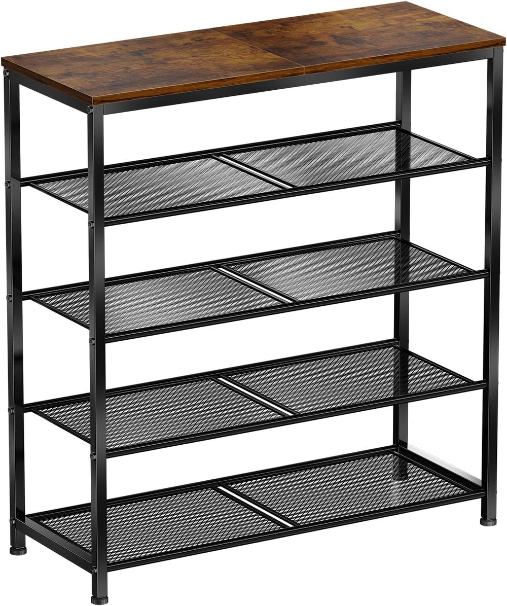 5 Tier Metal Shoe Rack for Entryway, 31" Wide Shoe Storage Organizer