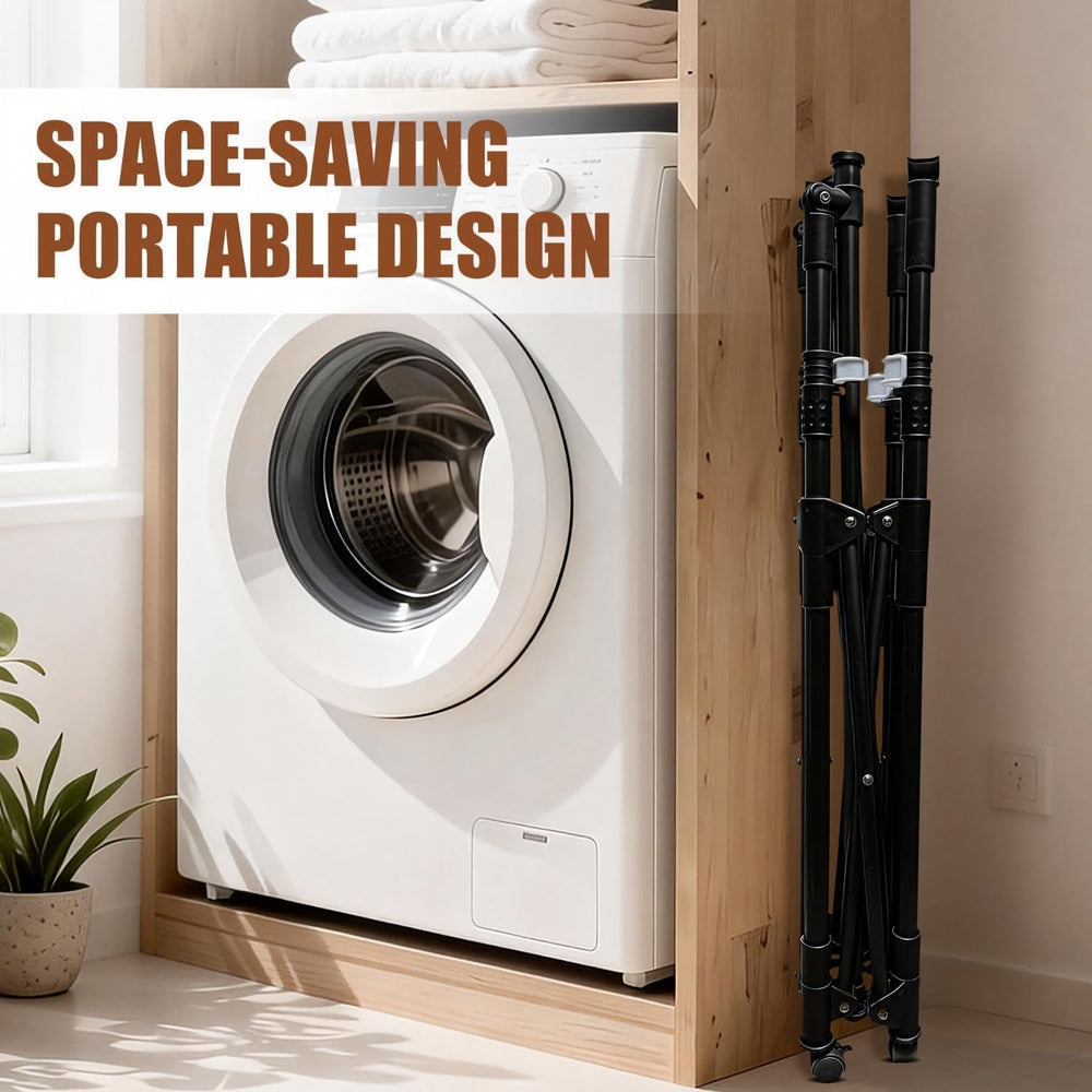Clothes Rack Double Rods, Foldable Laundry Rack for Air Drying Clothing, Ward...