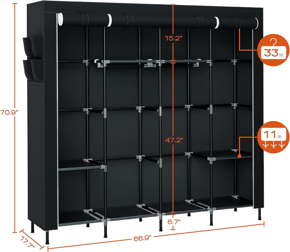 CASAMAYA Portable Closet, 66.9 Inch Large Capacity Wardrobe Closet with Cover...