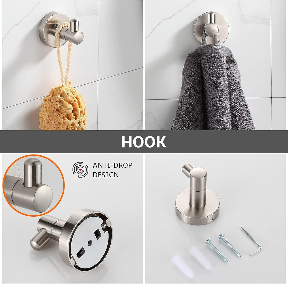 BGL Bathroom Accessory Set,4-Piece Brushed Nickel Towel Racks for Bathroom, 2...