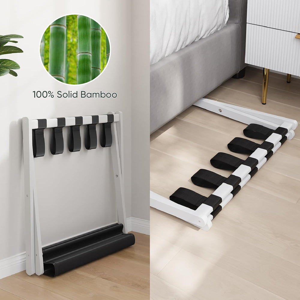 Smart FENDEE 2 Pack Luggage Rack, Folding Luggage Rack for Guest Room, White ...