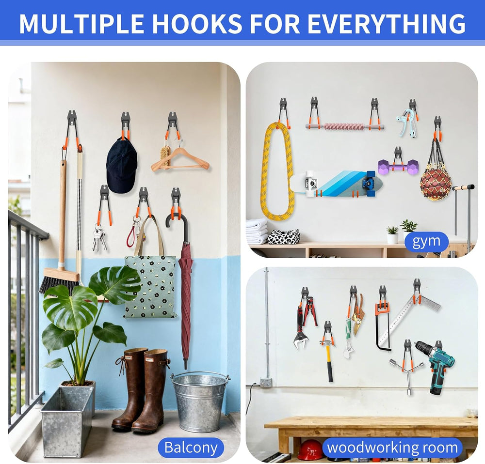 Garage Hooks Heavy Duty Garage Storage Hooks 24 Pack, Utility Steel Wall Moun...