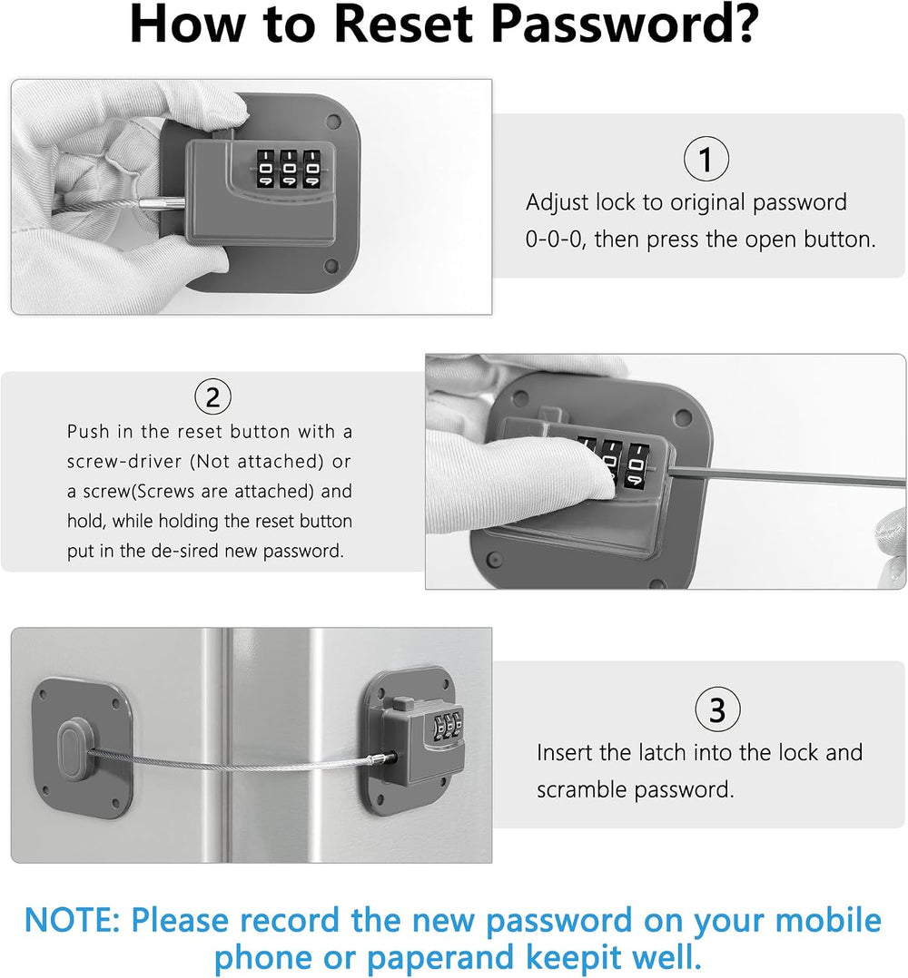 Refrigerator Lock, Heavy Duty Fridge Lock, Combination Lock for Refrigerator ...