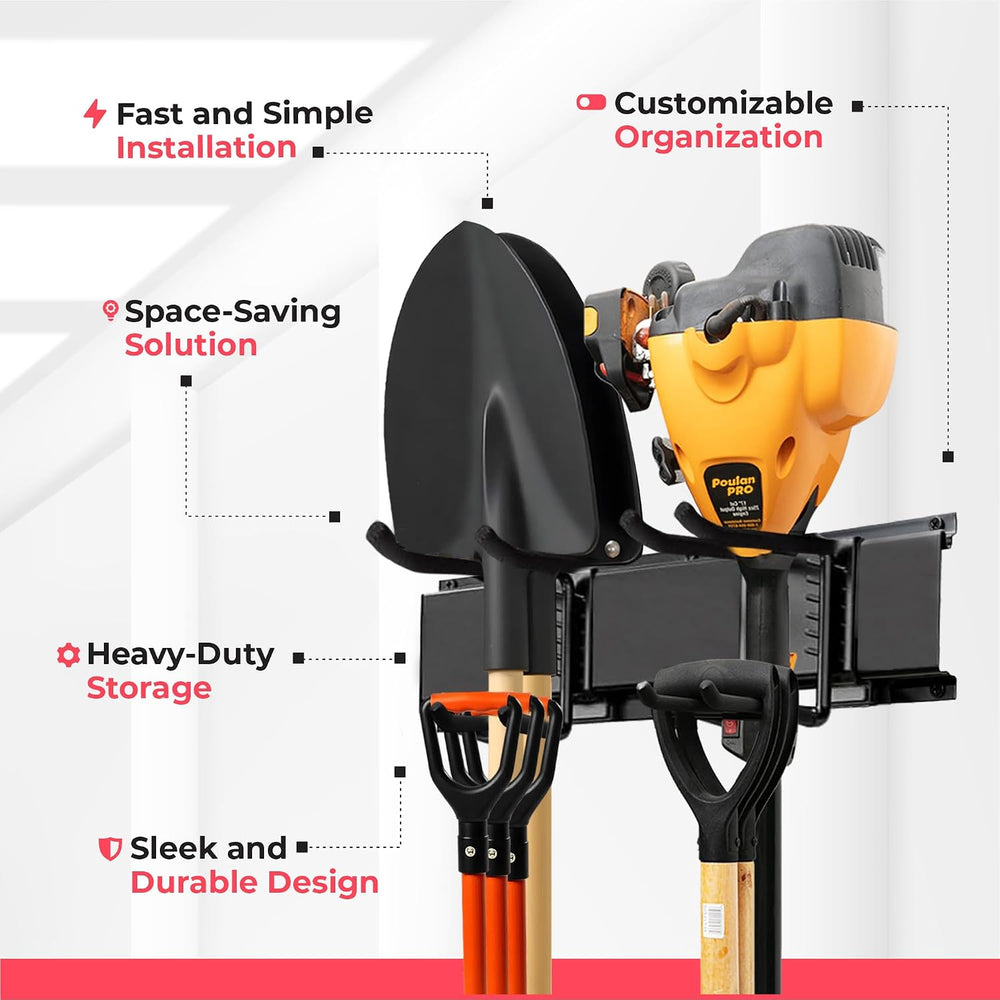 TIDYME Garage Wall Organizer, Shovel Holder Wall Mount, 48" Double Hooks