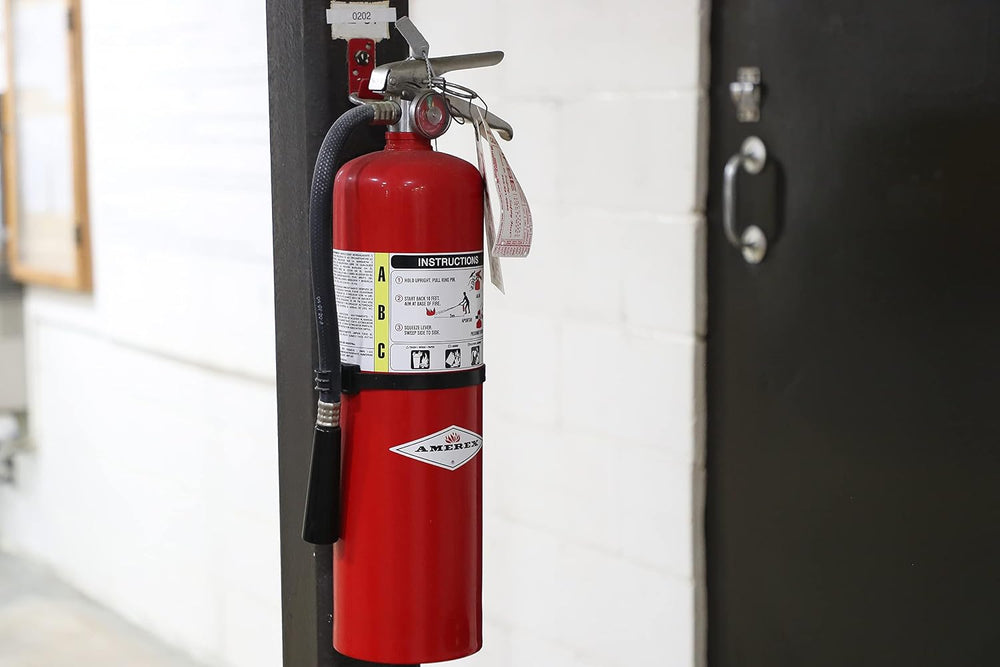 Amerex B456 ABC Dry Chemical Fire Extinguisher with Aluminum Valve, 10 lb. wi...