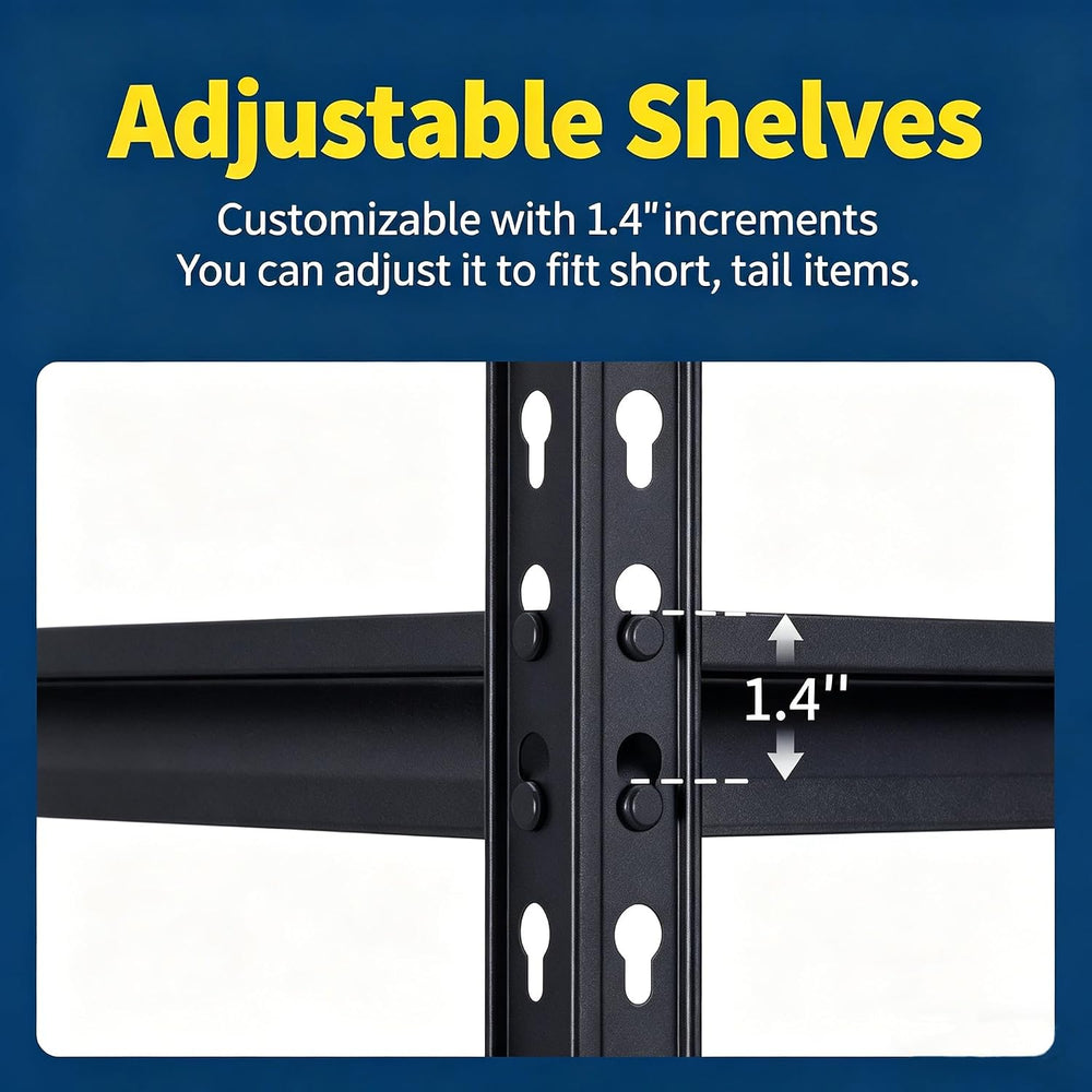 Heavy Duty Garage Storage Shelves, 5-Tier Metal Adjustable Shelving Unit, Sto...