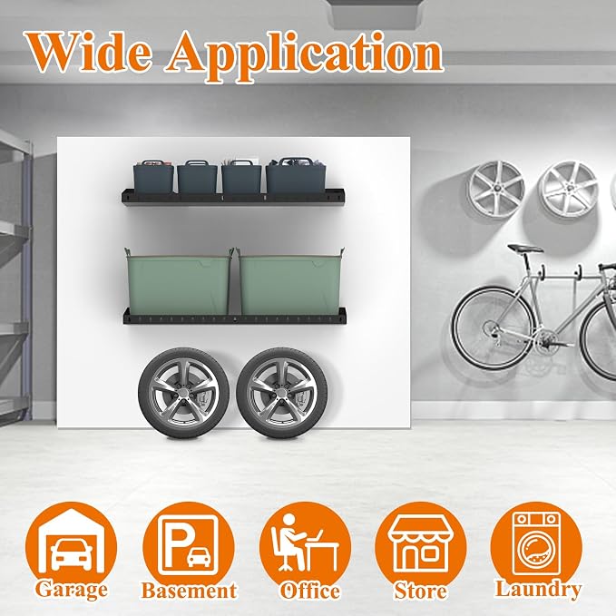 PEKGRIL 2 Pack Garage Wall Shelf, 1X2 Ft Heavy Duty Garage Shelving, Wall