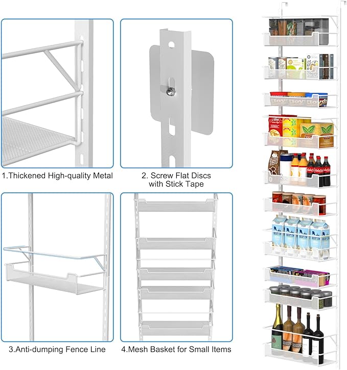 Over the Door Pantry Organizer, 10-Tier Over the Door Organizer