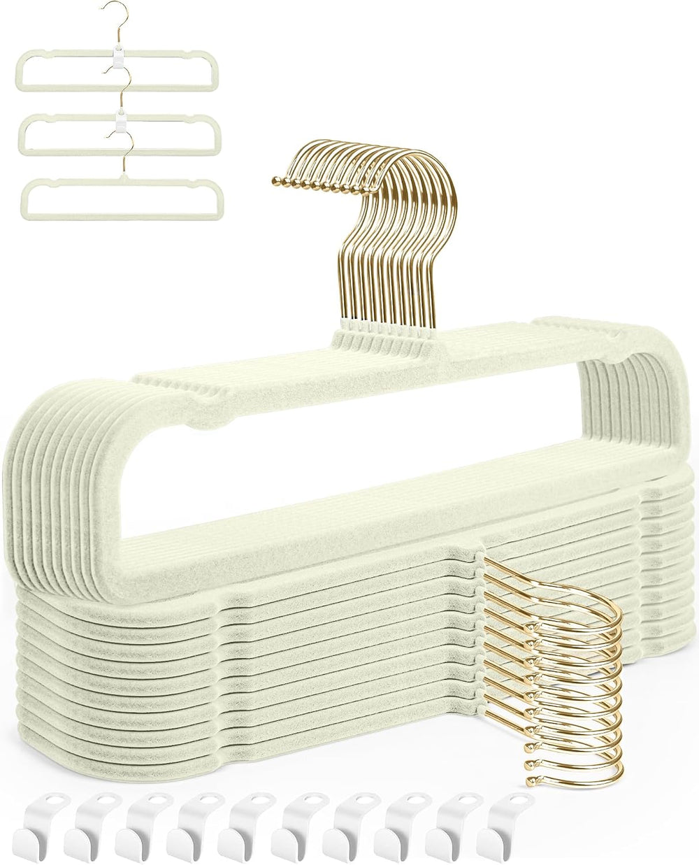 Felt Hangers White Velvet Hangers, Thin Pants Hangers 20 Pack, Adult Hanger