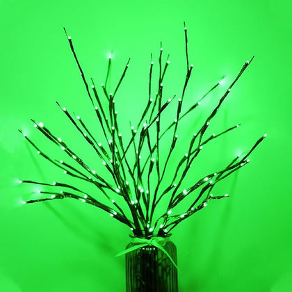 MENCH Branch Lights,6 Pcs Twig Light USB&Battery Powered 8 Flashing Modes by Remote Control.Branch Lights for Indoor, Light Up Decorations for Halloween Day and Christmas,Green
