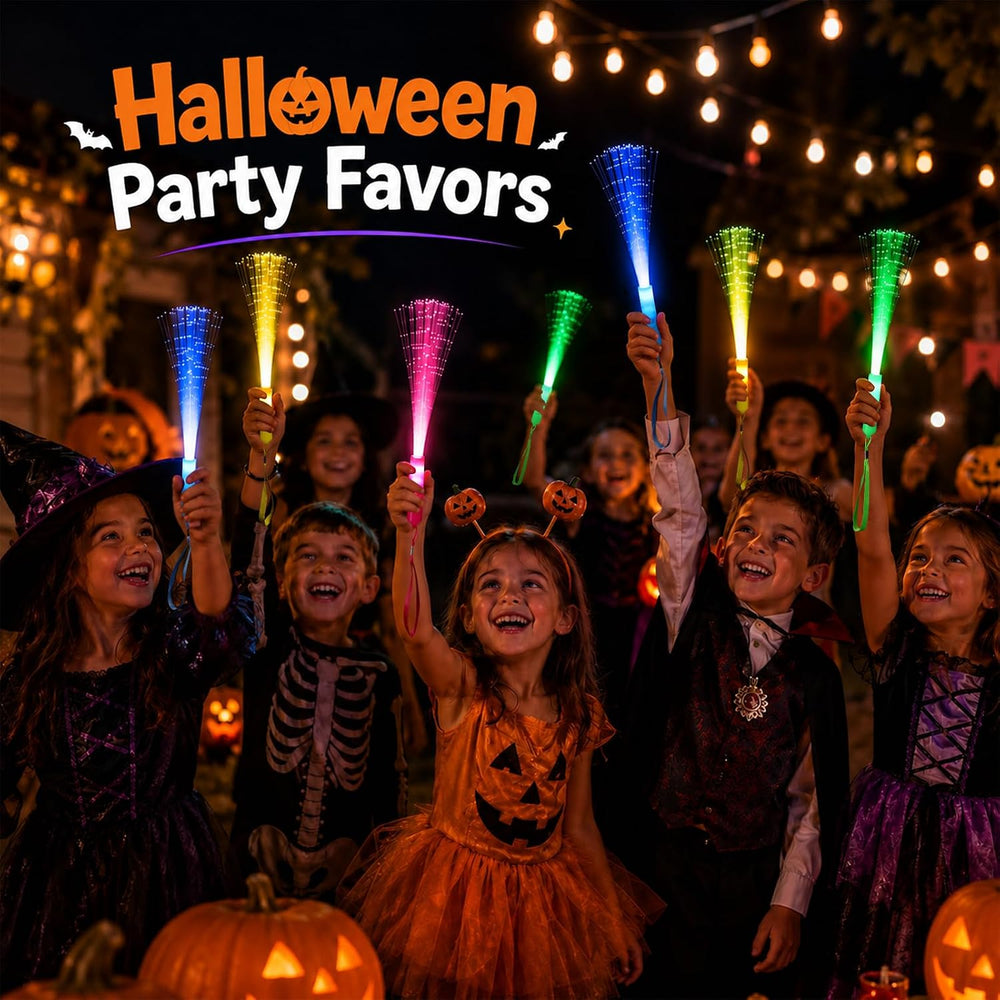 36 Pack Fiber Optic Wands, LED Light Up Halloween Glow Party Favors