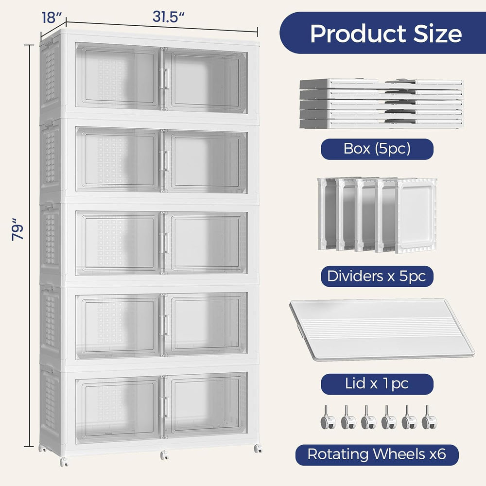 200Gal Stackable Storage Bins with Lid, 800Qt Extra Large Collapsible Storage...