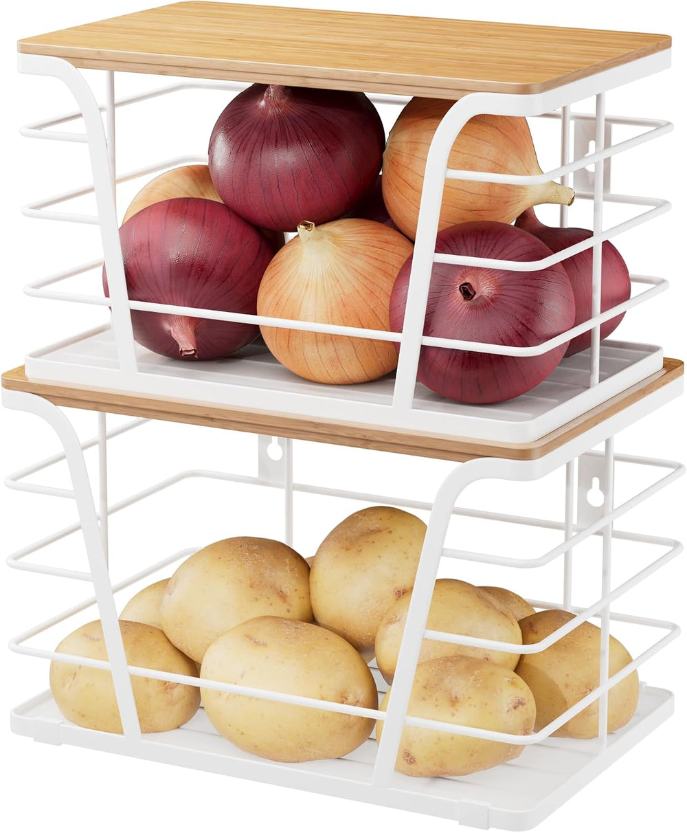TIDIIABODE 2 Pack Kitchen Organization for Onions,Potatoes - Fruit Basket for...