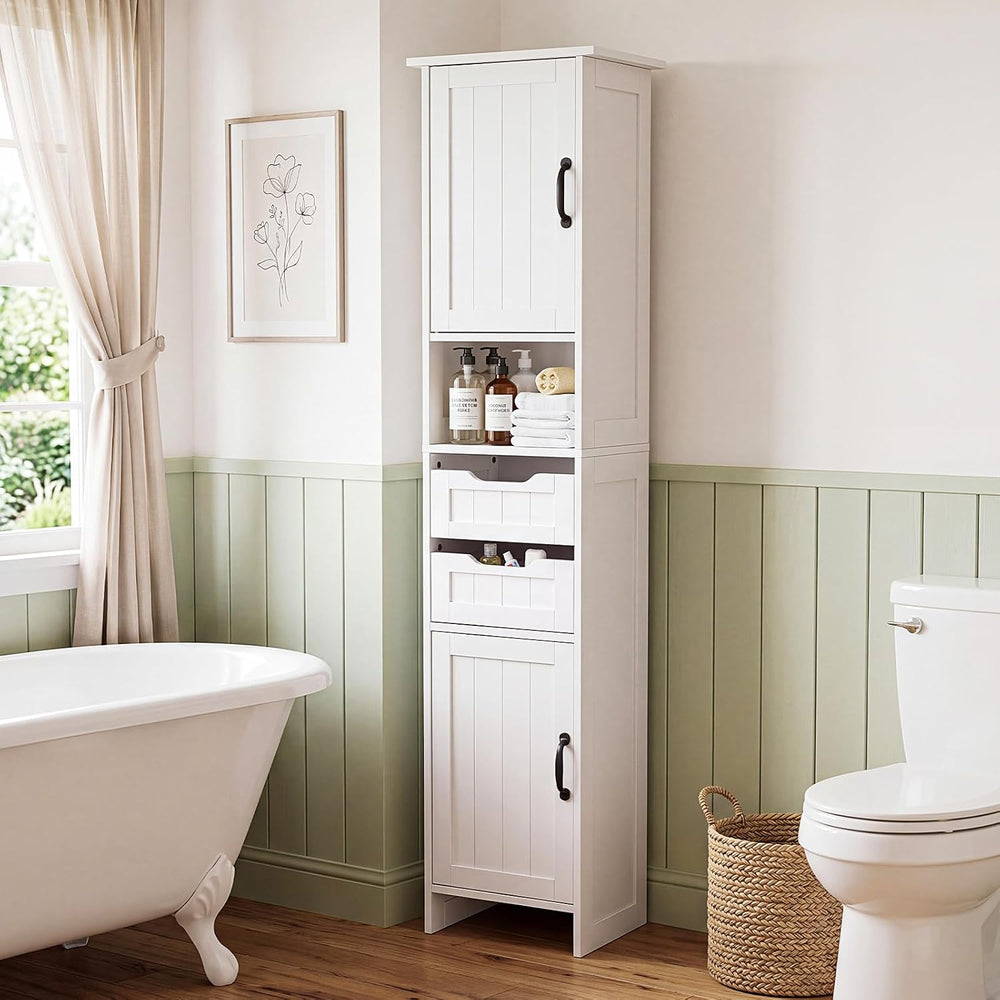 67" Tall Bathroom Storage Cabinet, Narrow Bathroom Cabinet with 2 Doors,...