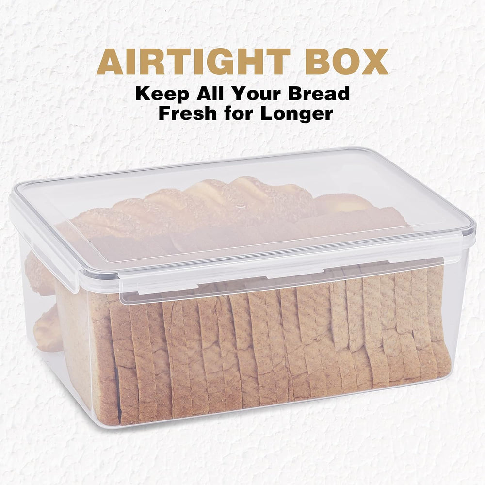 Tiawudi 2 Pack Large Bread Box for Kitchen Countertop, Airtight Bread Storage...
