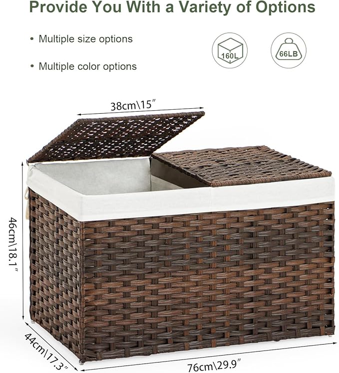 Storage Basket with Lid Wicker Baskets
