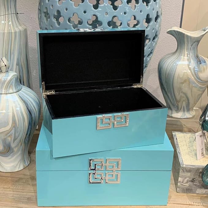 Galt International Large & Small Decorative Storage Box w/Hinged Lid (Set...