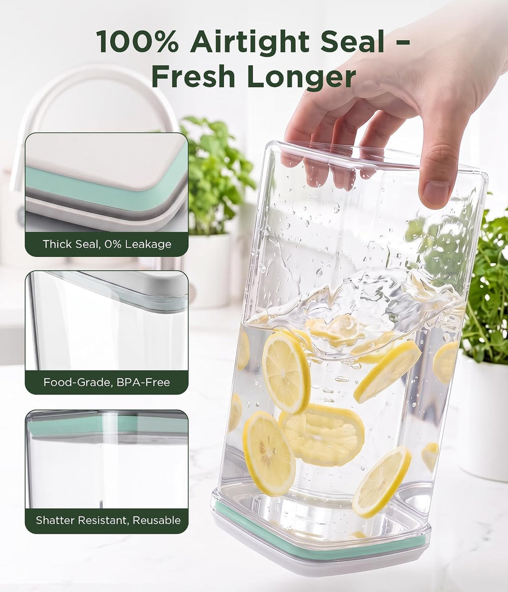 Airtight Food Storage Containers Set with Lids, 6 pcs, White 7L/236oz